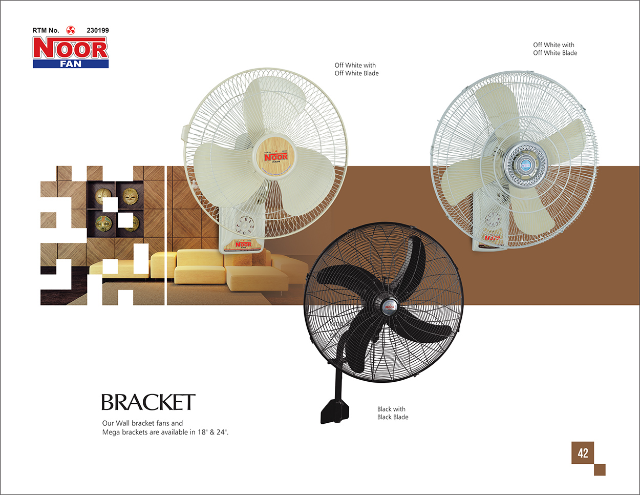 47 Wall Bracket Copper 24 Fan - Image 1